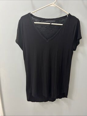 White House Black Market Black V-Neck Short Sleeve Tee